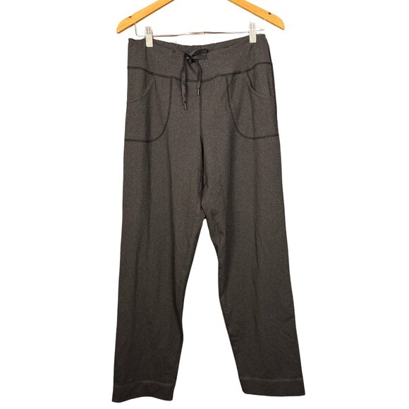 Lululemon Tall Relaxed Fit Lounge Pants Size 8 Dark Gray Drawstring Pockets - Picture 1 of 7